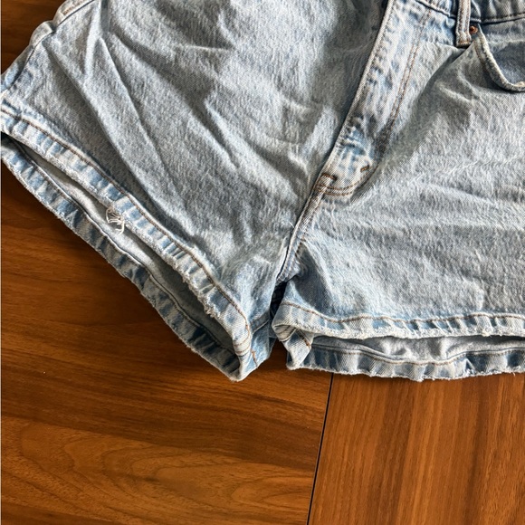 Abercrombie & Fitch Blue Mom Shorts High-Waisted Curve Love - Picture 3 of 4